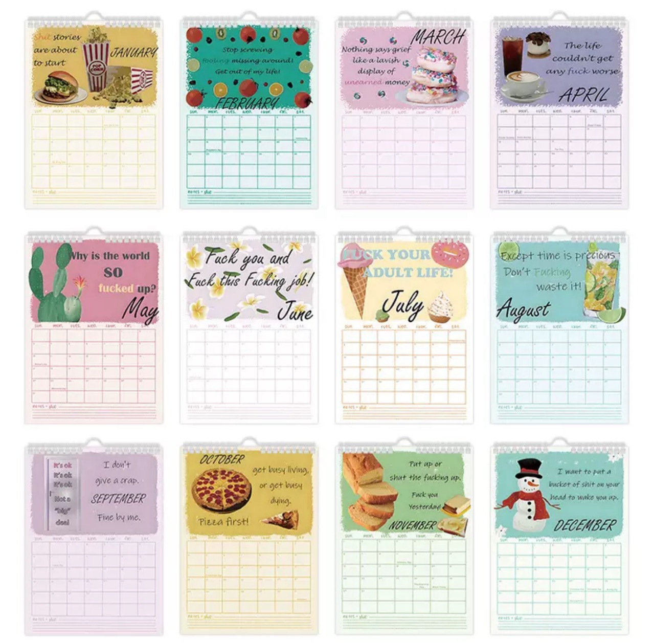 跨境Here We Fucking Go Again 2026 Calendar我们又来了直升机阿里巴巴