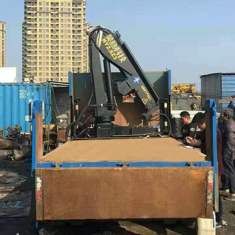 微卡货车改装2吨2.8吨3节臂折臂液压吊 小型货车吊