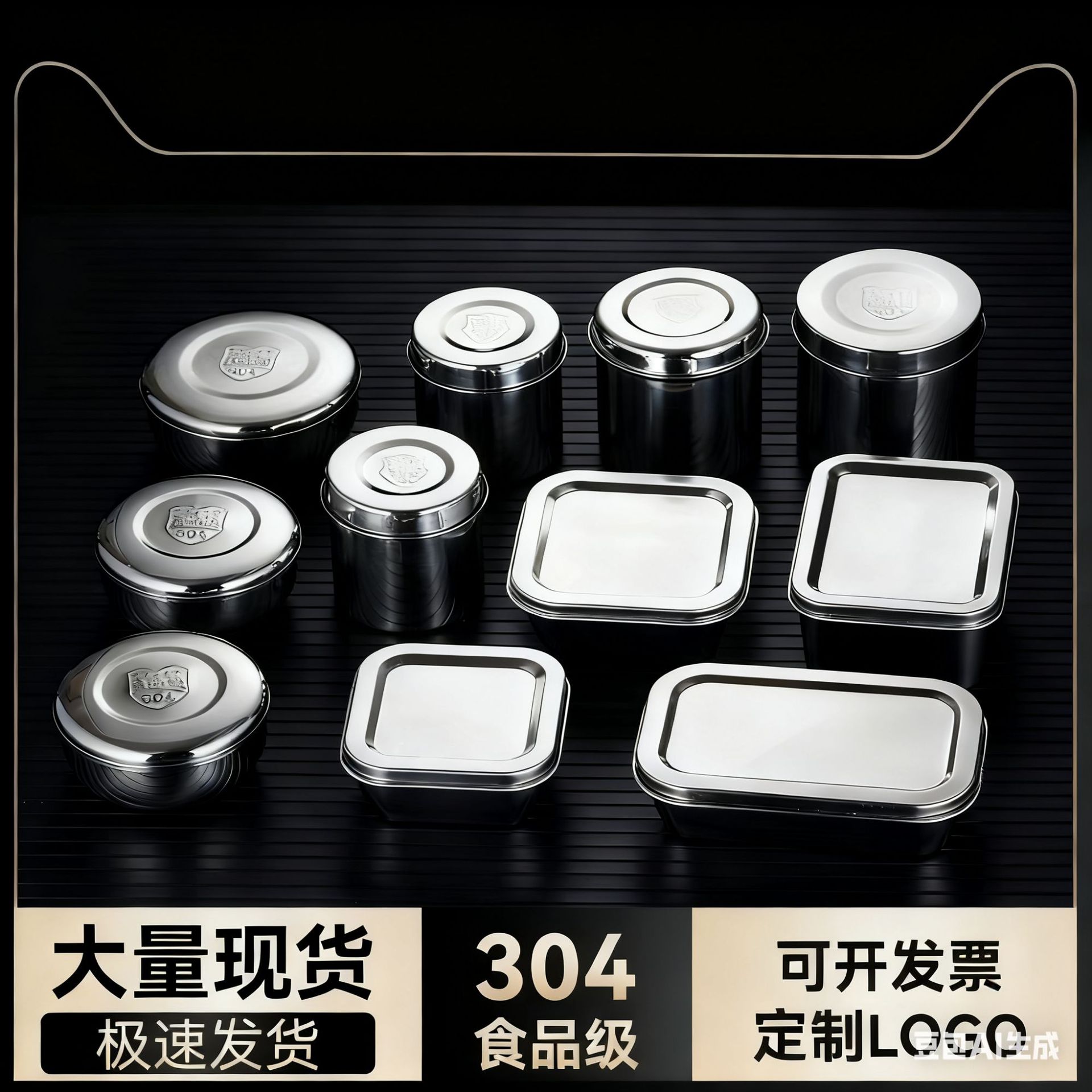 不锈钢留样瓶学校幼儿园留样盒304食品留样碗带盖厨房食物保鲜盒