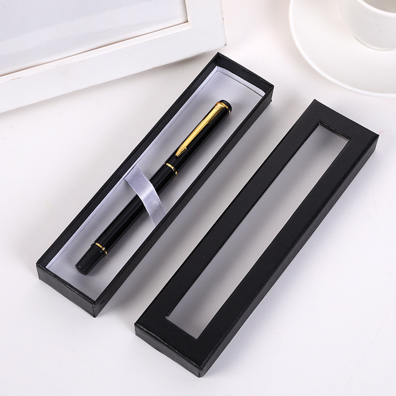Window Top And Bottom Cover Signature Pen Gift Set801 Gift Box Set Metal Signature Pen Black Gel Pen