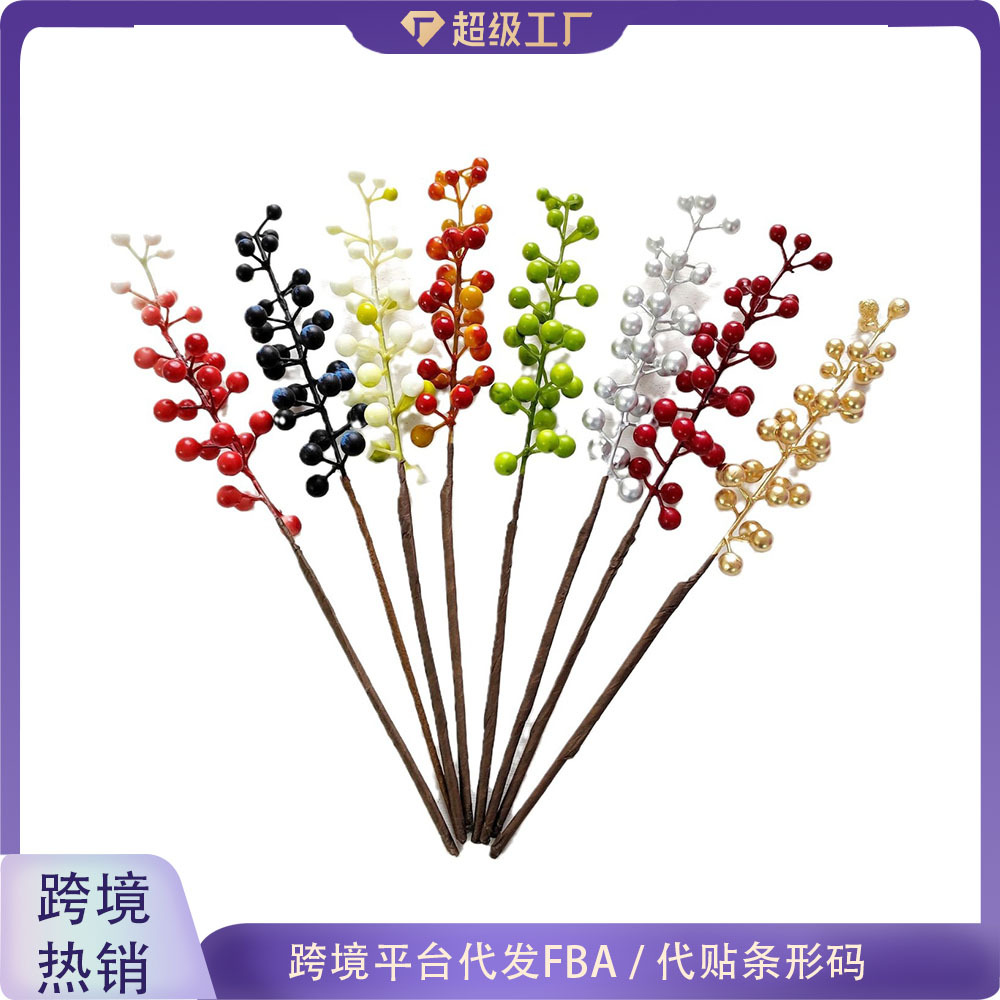 Simulación de bayas rojas ramas de espuma material rico fábrica de frutas venta directa props de disparo decoración accesorios de bola hecha a mano