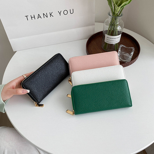 New  Devil Fish Pattern Women's Wallet Medium Long Zipper Clutch Fashion Solid Color PU Wallet Mobile Phone Bag