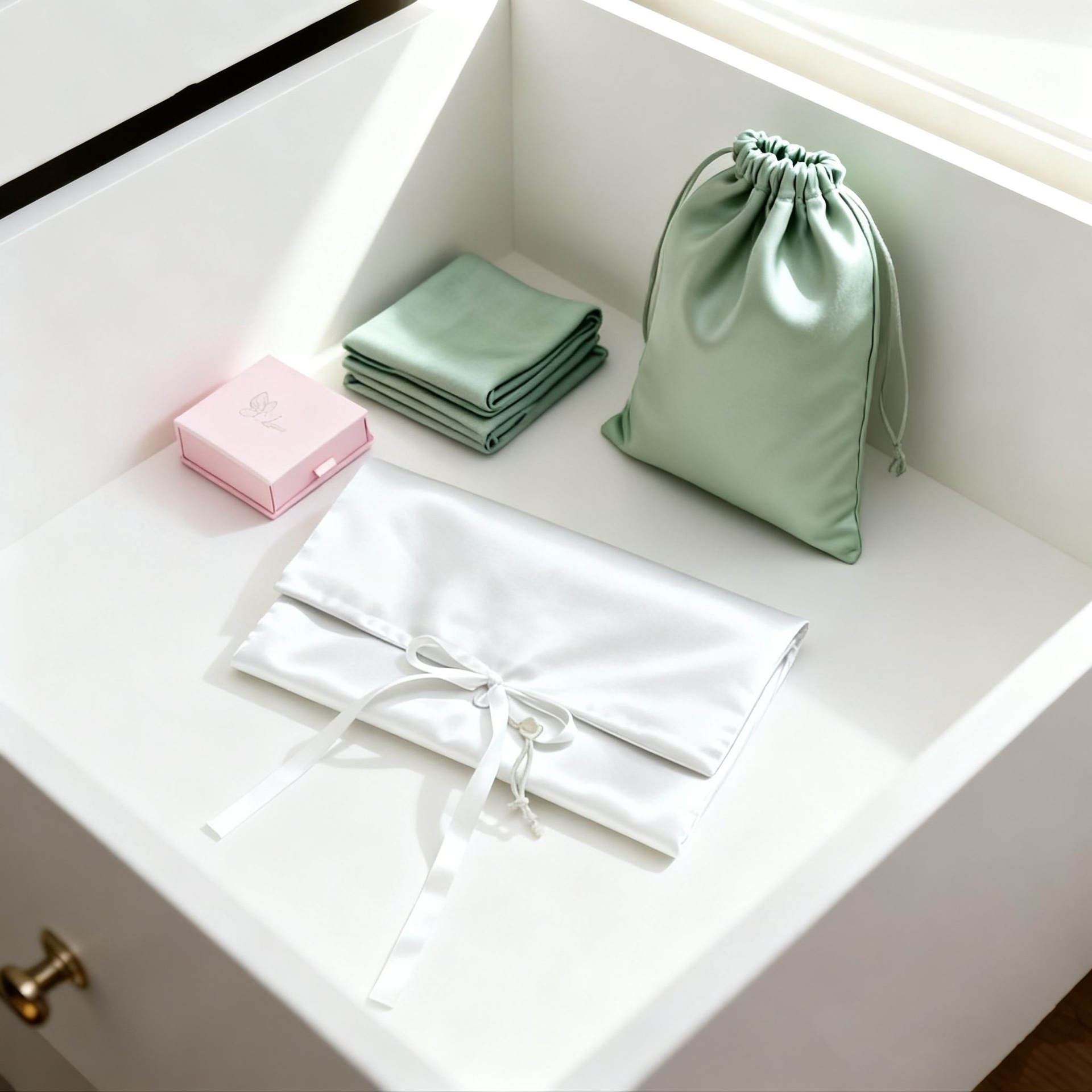 Premium Silk Jewelry Storage Bag Travel Portable Accessory Organizer Pouch Multi-Color Butterfly Bow Drawstring Jewelry Storage Bag