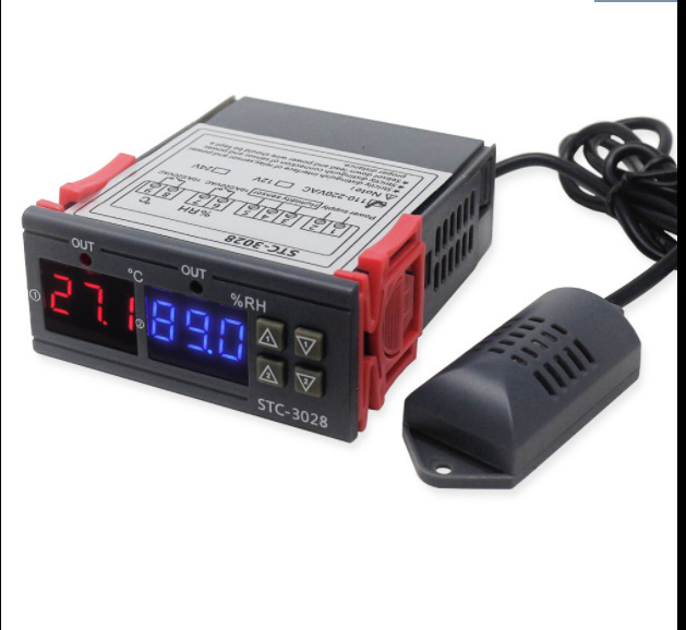 STC-3028 intelligent digital display temperature and humidity controller breeding incubation temperature and humidity meter humidity meter temperature controller