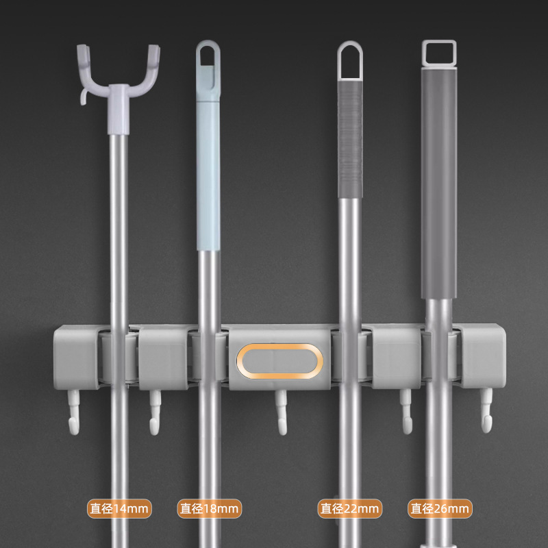 Mopo de pared tipo sin perforación escoba gancho fijación de baños puerta de baño estante trasero artefacto mágico