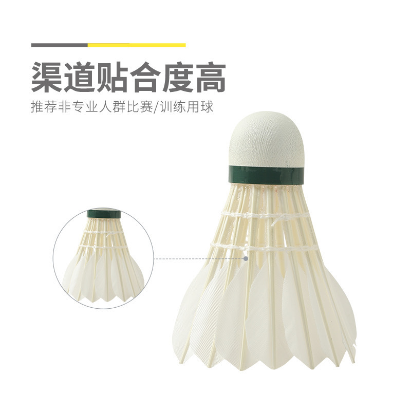 CHENGUANG 배드민턴 AST09904 GOOSE STRAIGHT 배드민턴 12 배럴 장착 충돌 테이블 섬유 볼 헤드 교육 및 엔터테인먼트 깃털