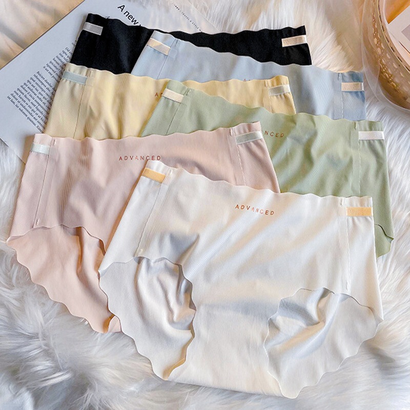 Independent] thread one-piece seamless naked ice silk underwear women's breathable modal crotch anti-slip briefs