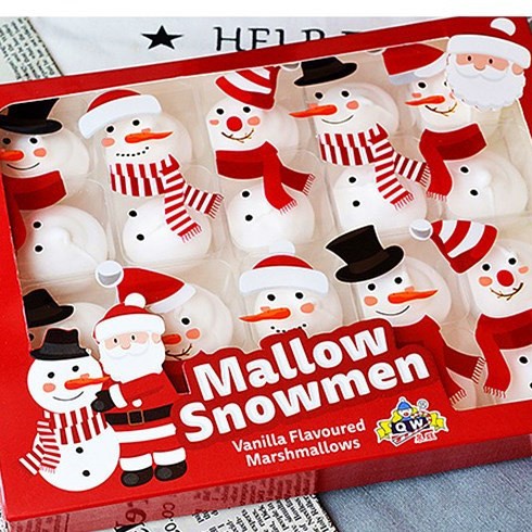 圣诞节礼盒雪人棉花糖圣诞老人平安夜礼物夹心果酱儿童糖果小零食