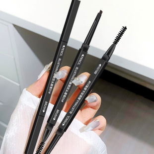 Simulation of extremely fine double eyebrow pencil waterproof sweat-proof lasting natural eyebrow brush does not decolorization vignetting hard core makeup artist special