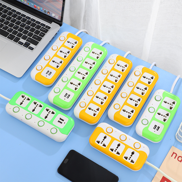 外贸多开关多功能插板大功率多规格多孔排插 家用电源插座带USB