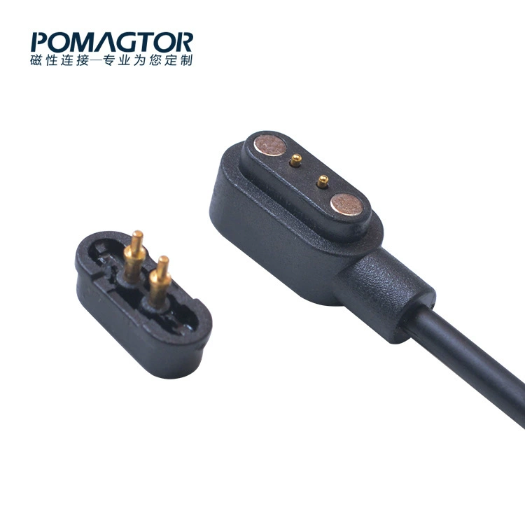 Professional customized 2PIN intelligent device magnetic attachment plug magnetic charging data cable connector public seat