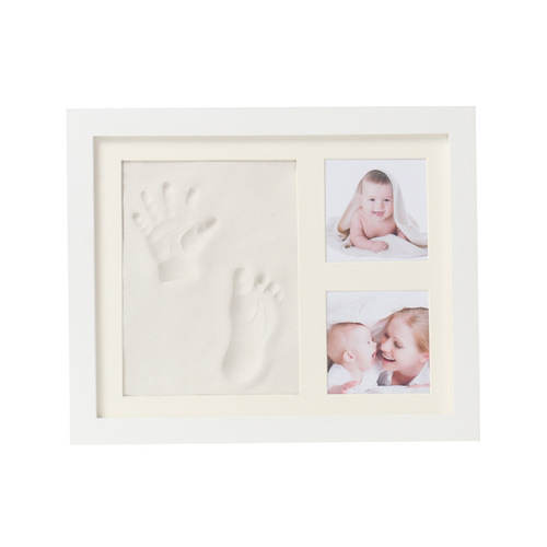 Baby Handprint and Footprint Ink Pad Picture Frame, 10-inch Wooden Picture Frame for Infant 100th Day Birthday Ink Pad Picture Frame, Factory Wholesale
