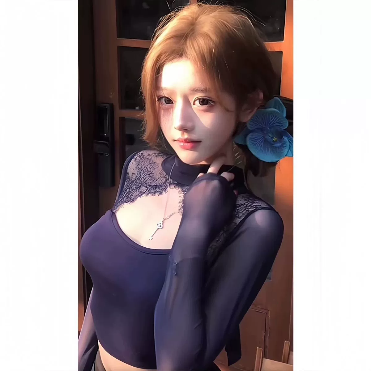 Топ атмосфера кружева цвета фиолетовый цвет сексуальная футболка тонкая нижняя рубашка