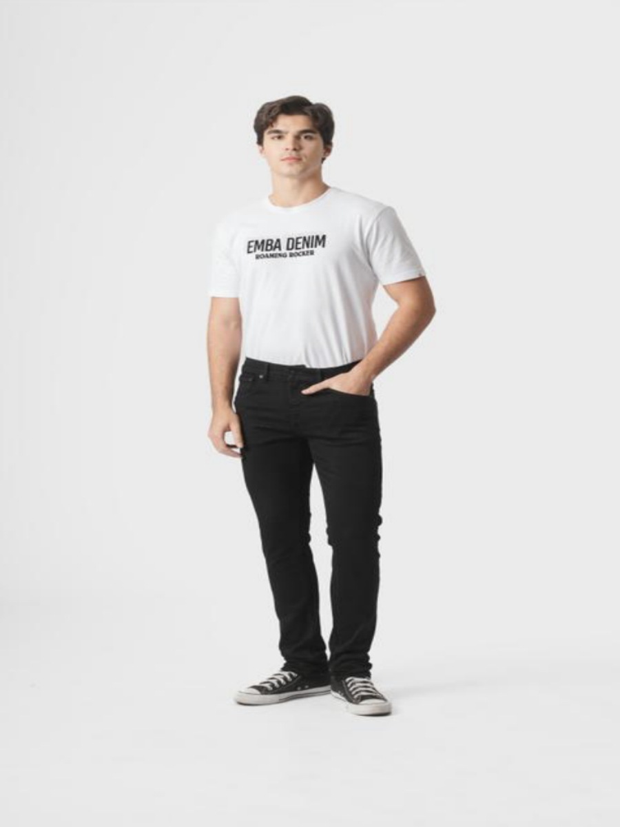 Men's Slim Fit Stretch Jeans Classic Black Straight Leg Denim Pants Mid-Rise Comfort Waistband S to Xxxl_mkmklike.com