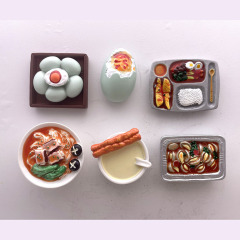 工場直販グルメ冷蔵庫マグネット3Dリアルフード塩漬け鴨卵焼き貝殻おもちゃ樹脂冷蔵庫マグネット磁気ステッカー