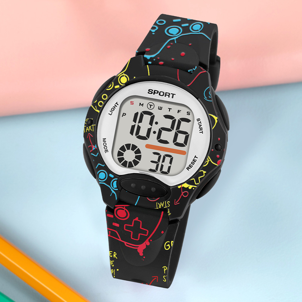 Hombres y niñas estudiantes nocturno reloj digital alarma al aire libre juvenil reloj electrónico multifuncional reloj electrónico cronógrafo