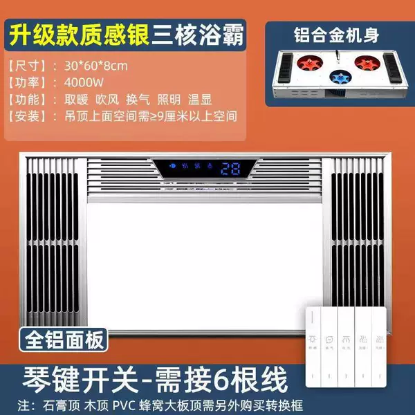 [三核双暖【升级款银】琴键开关]