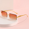 Metal sunglasses, square glasses solar-powered, European style