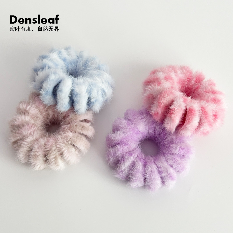 Densleaf/Thick Leaf Imitation Cashmere Telephone Cord Hair Tie Autumn/Winter Korean Style Versatile Ponytail Hair Rope Fashion Hair Accessory Densleaf/Thick Leaf Imitation Cashmere Telephone Cord Hair Tie Autumn/Winter Korean Style Versatile Ponytail Hair Rope Fashion Hair Accessory