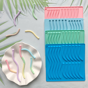 Big and Small Caterpillar Chocolate Silicone Mold DIY Funny Party Worm Caterpillar Gummy Mold Scraper 833