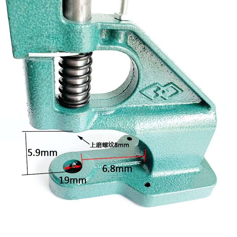 Máquina de hebilla Remache Herramienta de instalación de hebilla de ojo de aire Bolsa de mano Hebilla de ojo de pollo de cobre Máquina de hebilla de prensa manual