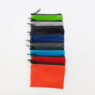 Cross-border waterproof leather file information bag color leather coin purse earphone storage bag printable logo