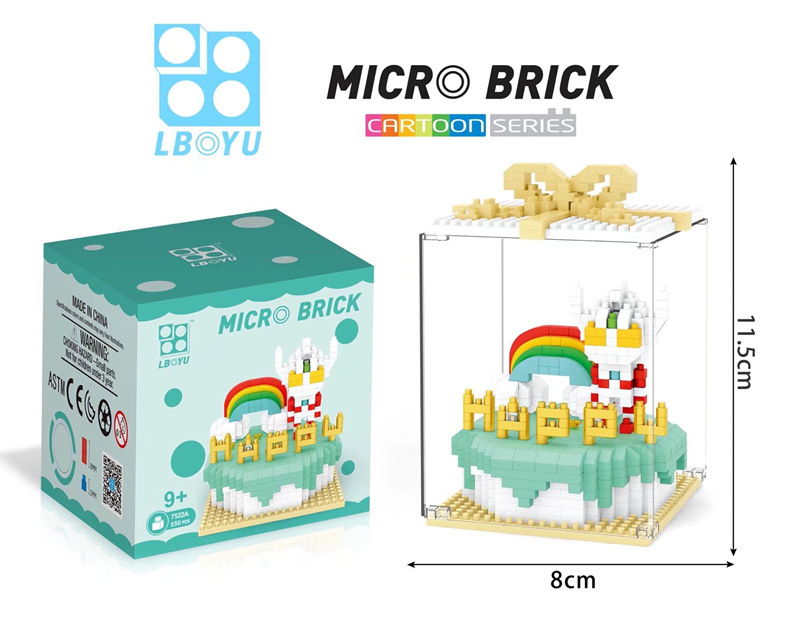 Torta de cumpleaños micro diamante pequeña partícula bloques construcción novias lindas regalo chica serie juguetes al por mayor regalos del estudiante