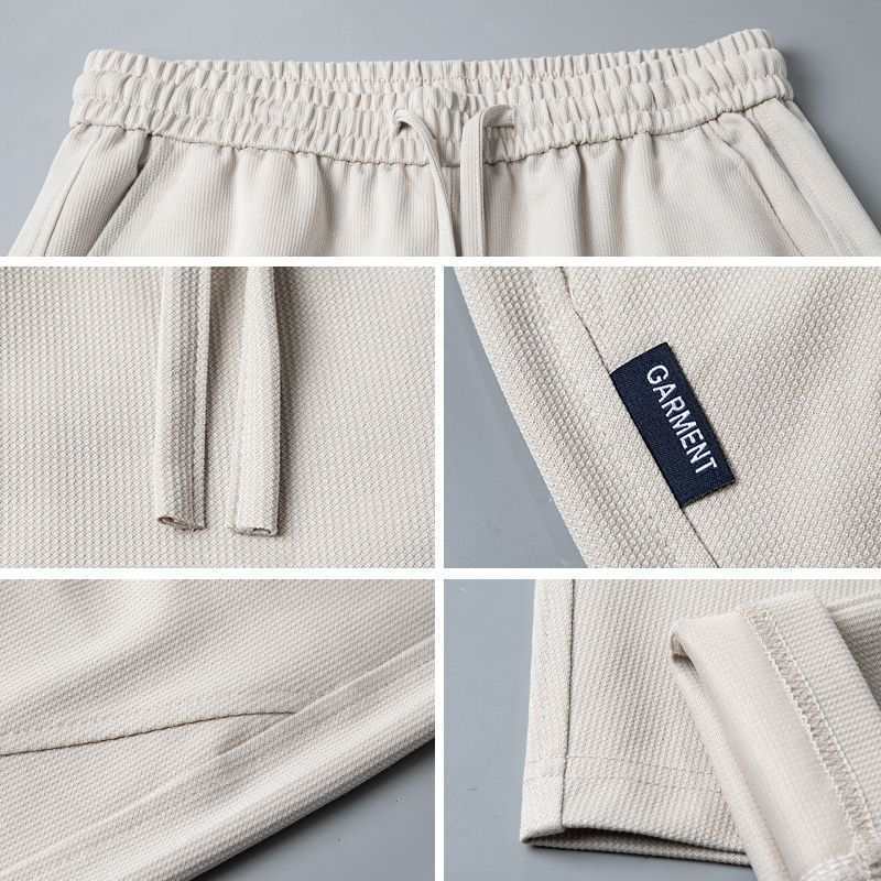 Pantalon de survêtement homme, couleur unie délavée, coupe ample, jambes larges, ourlet arrondi, longueur au sol, taille mi-haute, polyester, style printemps_voghion.com