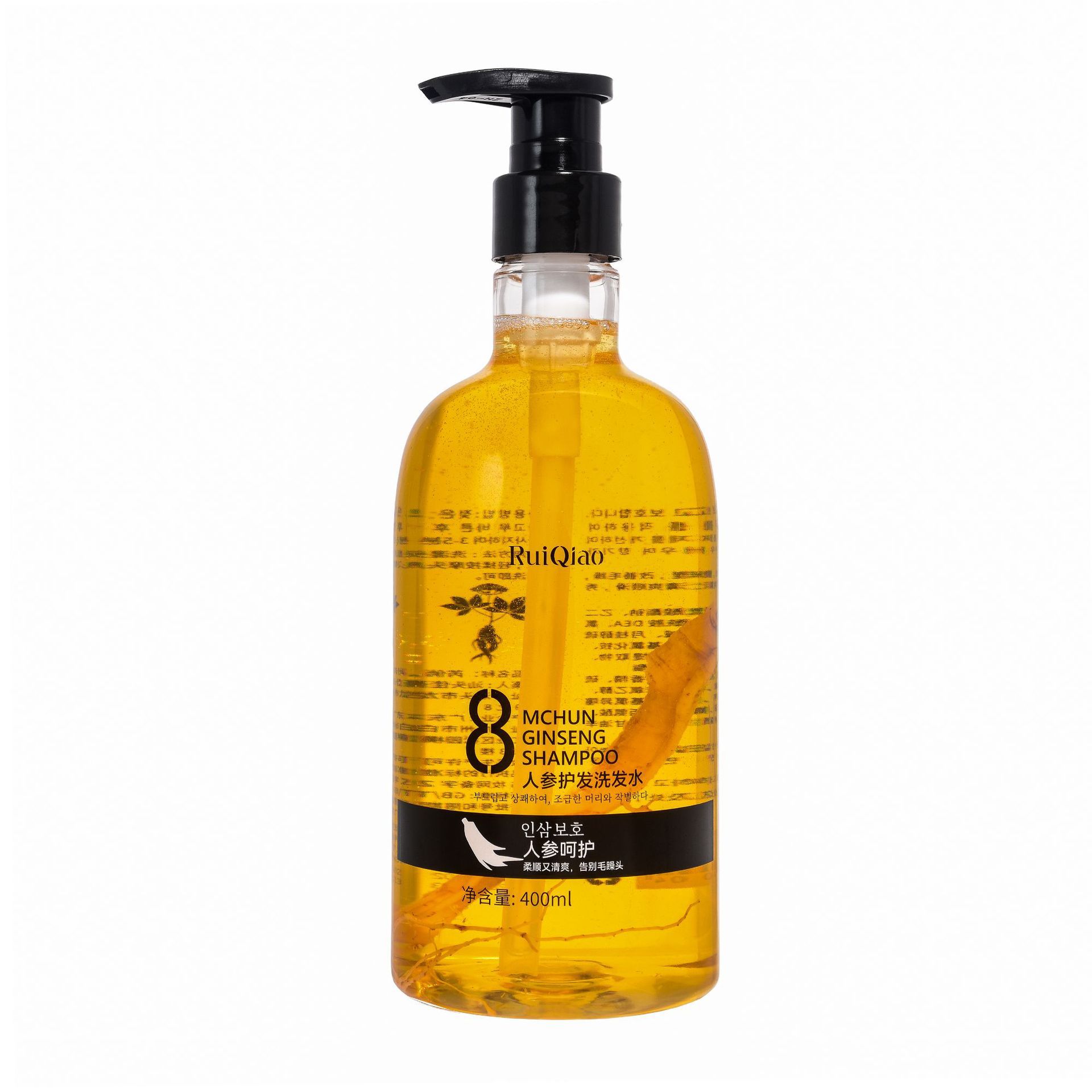 Shampoo para el cabello de ginseng refrescante anti-caspa anti-picazón cabello flojo mejora el champú pellizco al por mayor fabricante