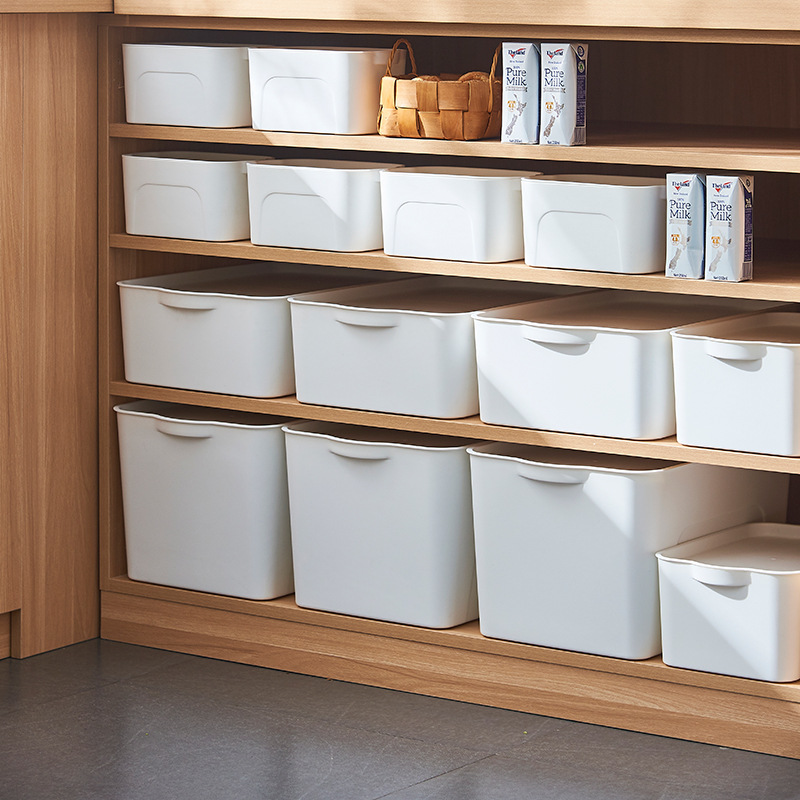X6RO加厚收纳箱杂物收纳筐厨房柜子塑料整理箱长方形白色储物