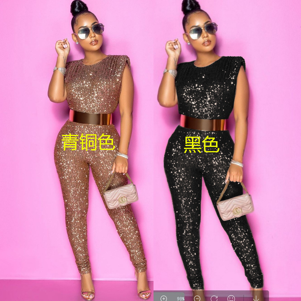 Sequin Sexy Sleeveless Jumpsuit NSCYF67980