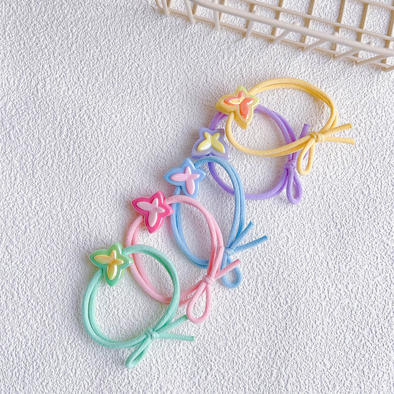 Girls cute candy color colorful double-sided butterfly big hair rope…