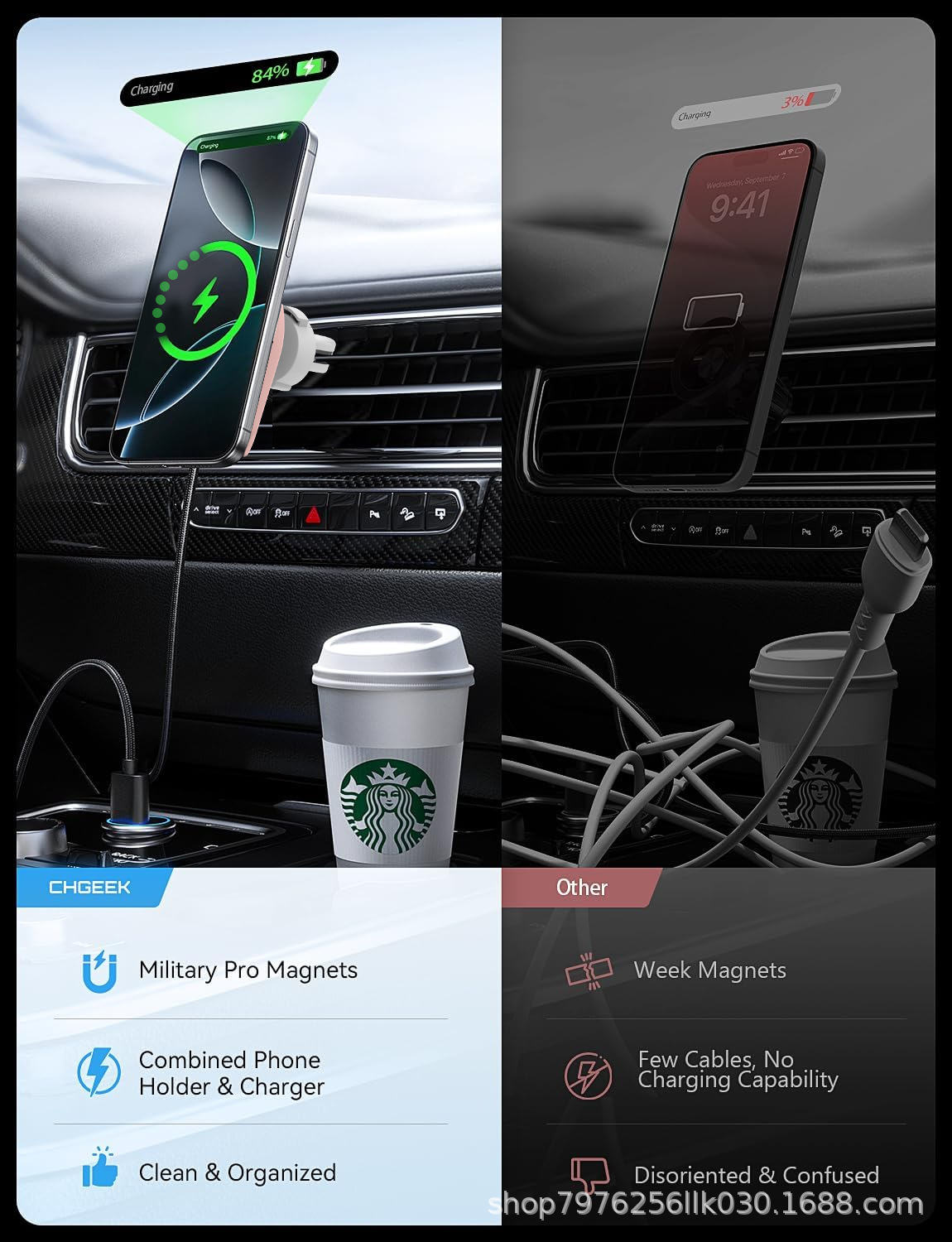 15W Magnetic Car Wireless Charger Navigation Bracket Car Wireless Charger Car Charger Magnetic Wireless Charger