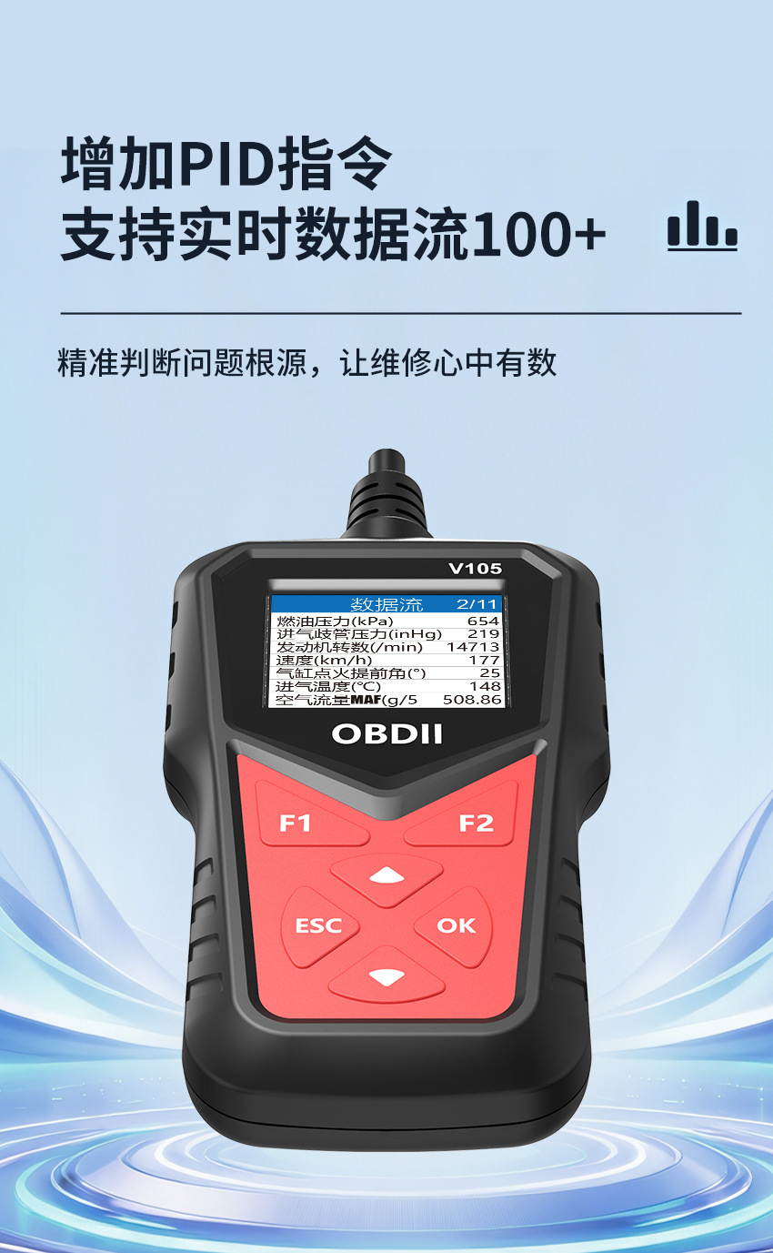 V105 Obd Car Diagnostic Tool Fault Diagnosis Scanner Diagnostic Computer Obd2 Car Code Reader