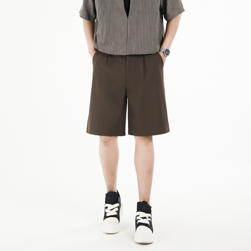 2026 Retro Suit Shorts for Teenage Men, Loose Summer Casual Mid-Length Wide-Leg Trousers, Versatile Pants 2026 Retro Suit Shorts for Teenage Men, Loose Summer Casual Mid-Length Wide-Leg Trousers, Versatile Pants