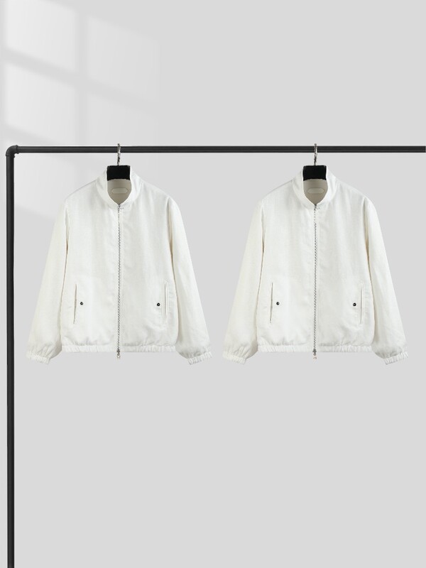 TF Men's Old Money Style Autumn/Winter New Linen Blend Reversible Double-Sided Genuine Leather Breathable Pilot Jacket