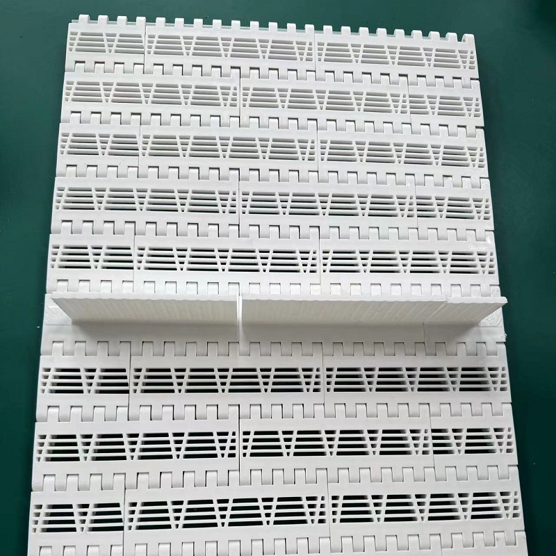 塑料网带模块传送带食品包装输送带转弯链板输送机pom挡板模组带