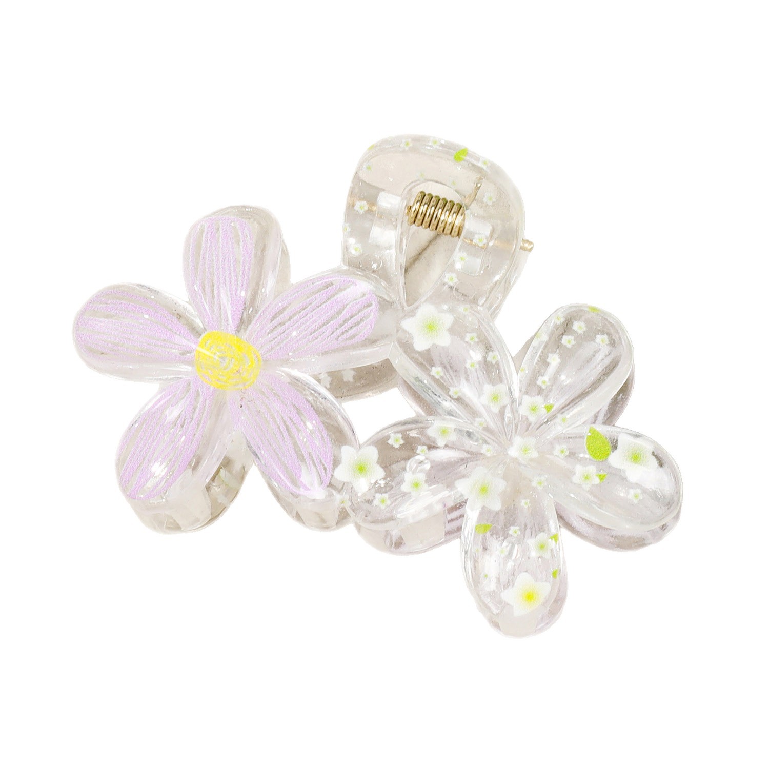 Dulce pequeño fresco graffiti flores agarrando clip de pelo transfronterizo nuevo clip de tiburón detrás de la cabeza clip de pelo adornamiento para el pelo