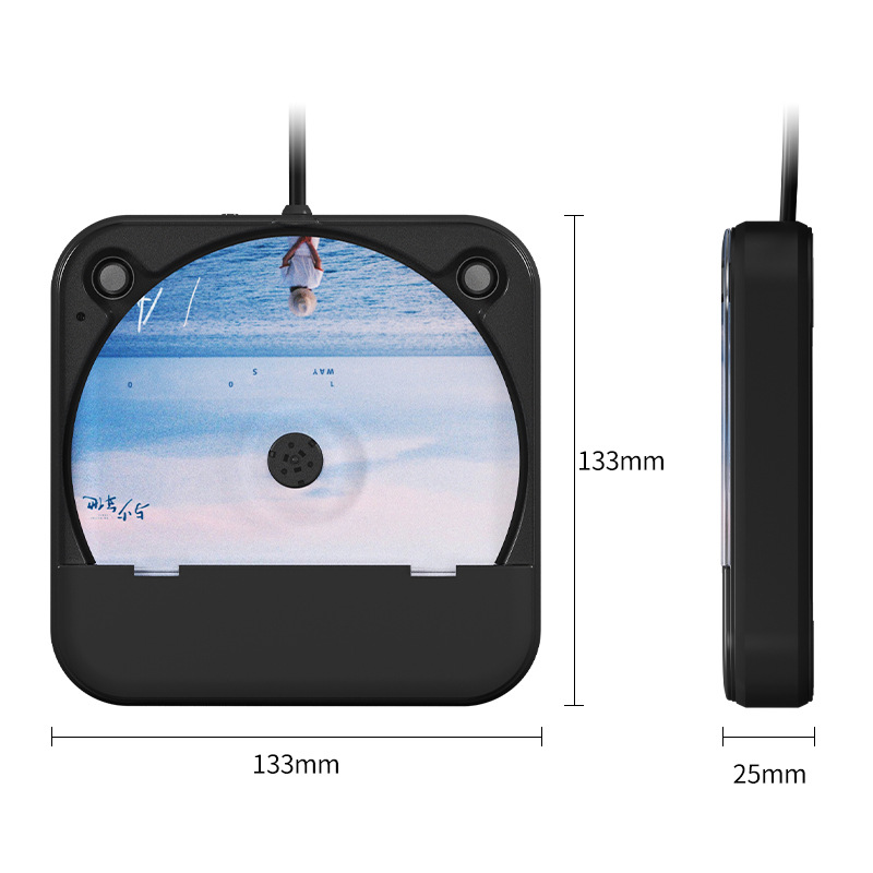 Chezai Portable Car CD Player USB Lossless Connection HIFI (Car CD player) - black