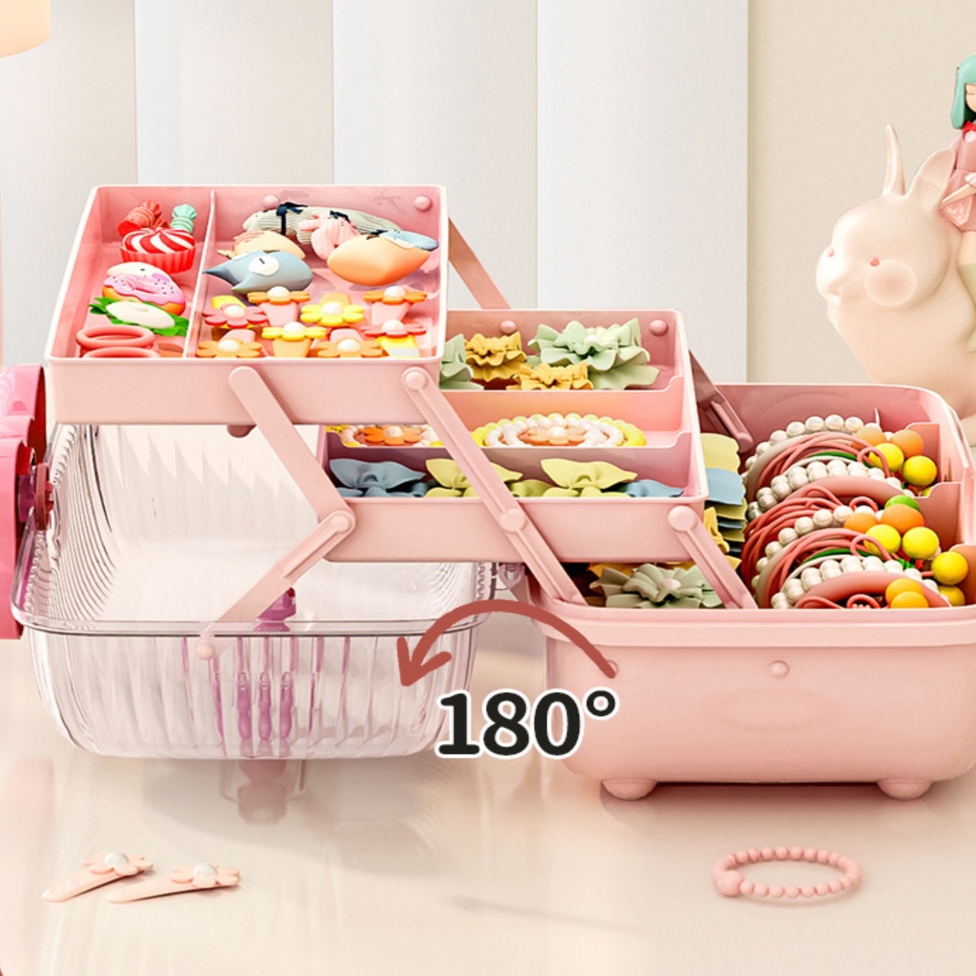 GOKA caja de almacenamiento de accesorios para el cabello para niños caja de papelería caja de almacenamiento de escritorio para estudiantes de arte caja de almacenamiento de juguetes hechos a mano