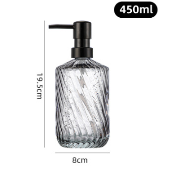 Amazon 400ml botella de champú de vidrio transparente diamante desinfectante de manos botella de jabón líquido de baño botella de vidrio