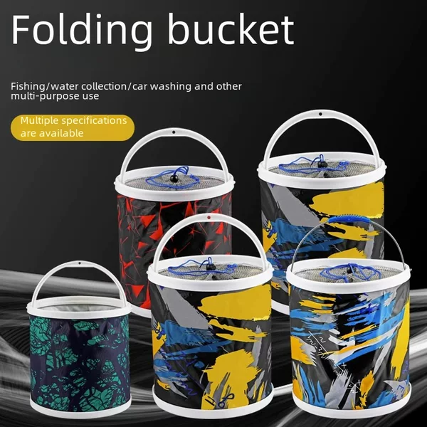 Folding Portable Bucket Fishing Bucket Car Washing Bucket Multifunctional Folding Bucket Car Bucket Outdoor Folding Bucket