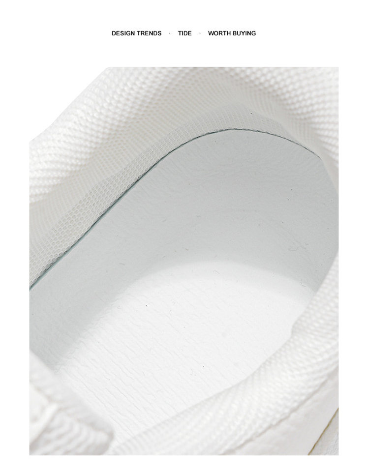 Giày thể thao nam đế dày da nhân tạo chống nước, gót 3-5 cm, dây buộc — Màu trắng, Màu đen chi tiết 6