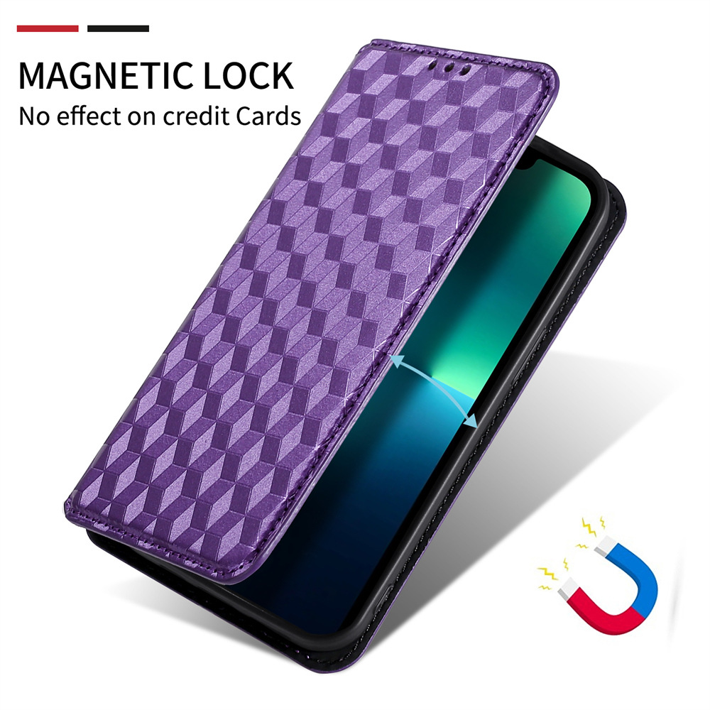 Suitable for iPhone 14 3D Flip Card Insert Leather Samsung S22 Ultra Strong Magnetic Case_voghion.com