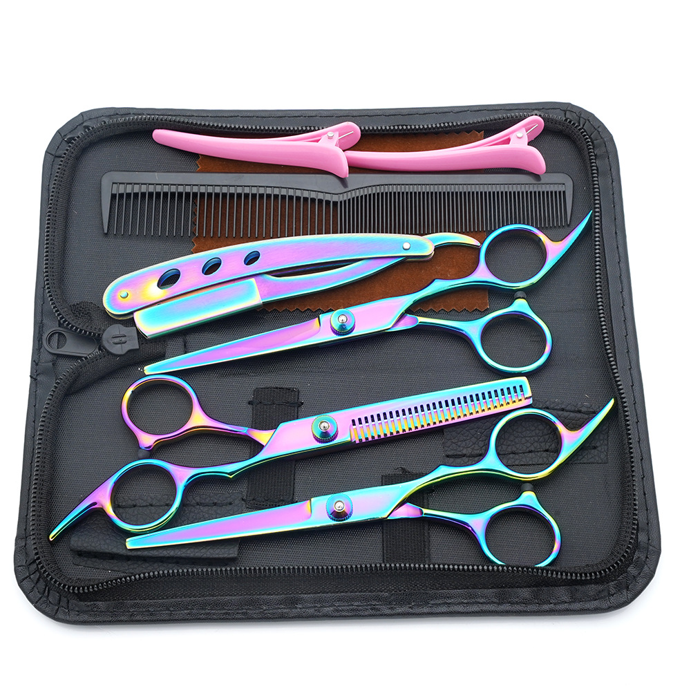Estilista profesional, tijeras de corte de pelo, corte de pelo, corte de pelo, corte de pelo, corte de dientes fino, juego de corte de belleza con flequillo especial para peluquero