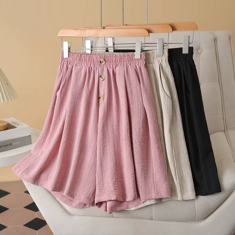 Большие размеры 200 кг повседневные шорты женские толстые мм летние штаны с красками из ледяного шелка эласткая талия тонкая юбка-брюки 8584