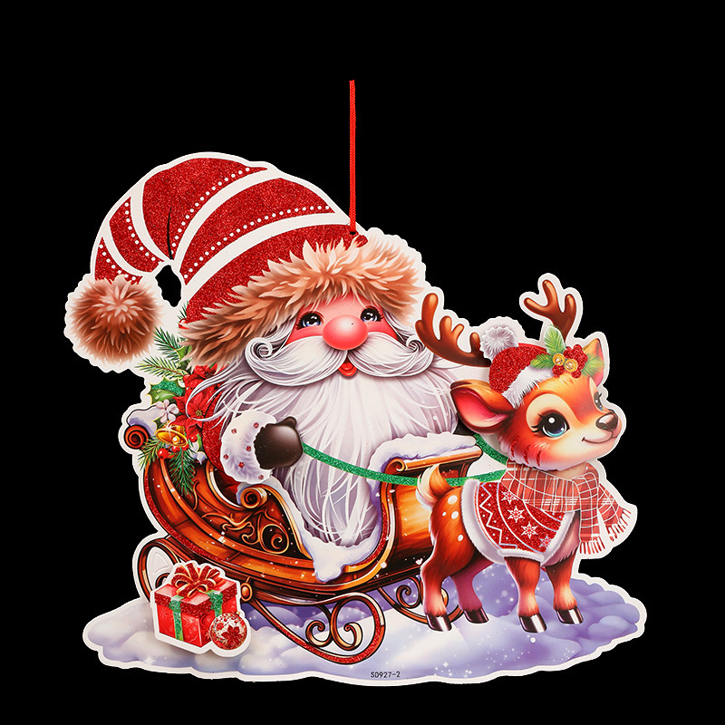 Cross-Border Atmosphere Christmas Paper Hangings Santa Claus Pendants Christmas Decorations Preferred Wholesale