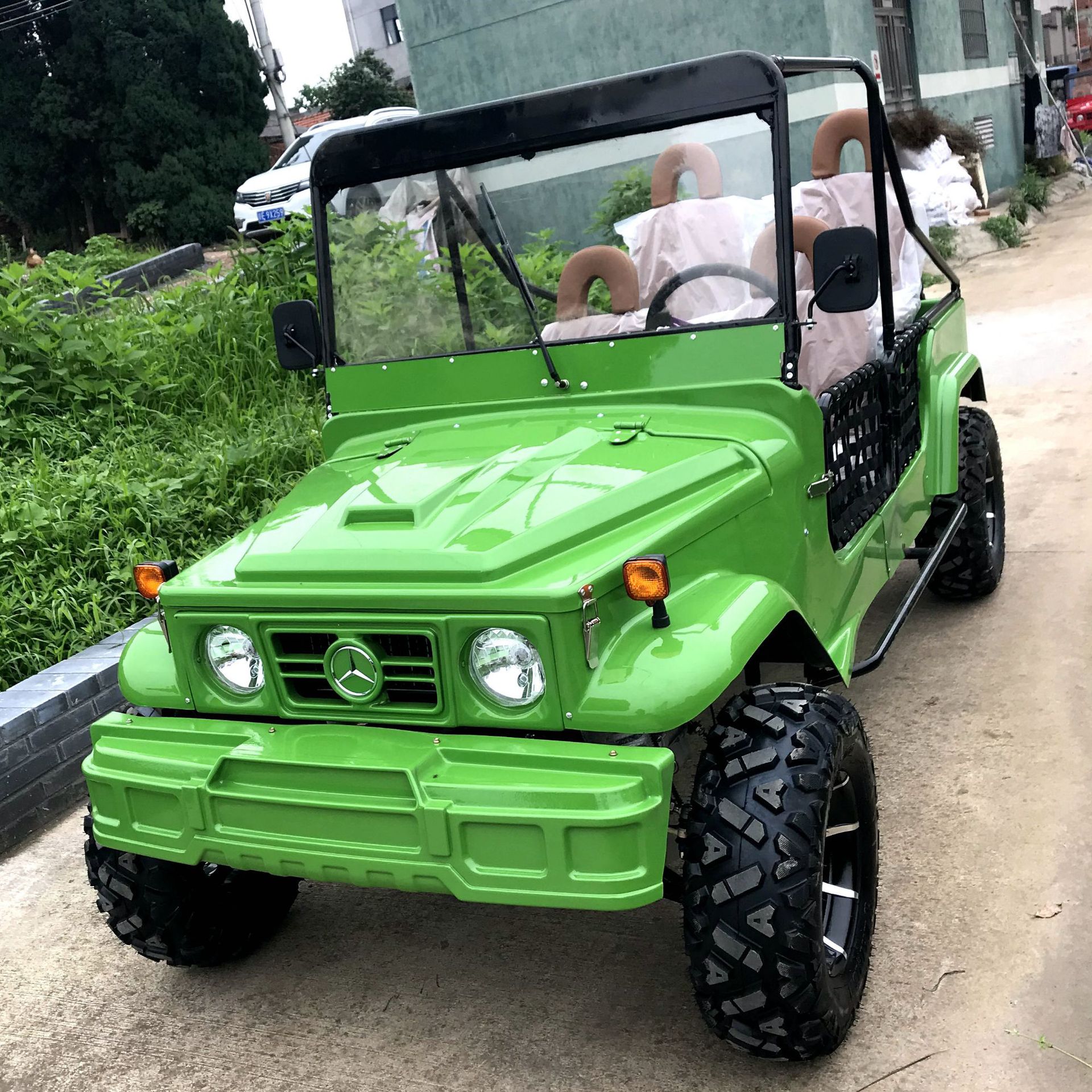 Large four-wheel four-seater ATV off-road assault mountain…