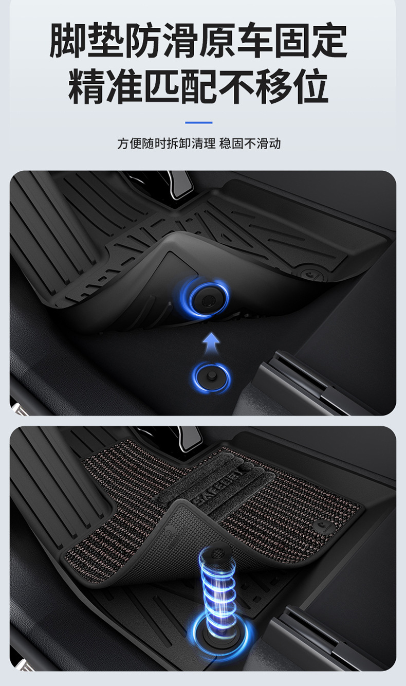 Suitable for Denza N8L N9 Special Vehicles, All-Weather Tpe Car Floor Mats, Trunk Mats, and Car Accessories
