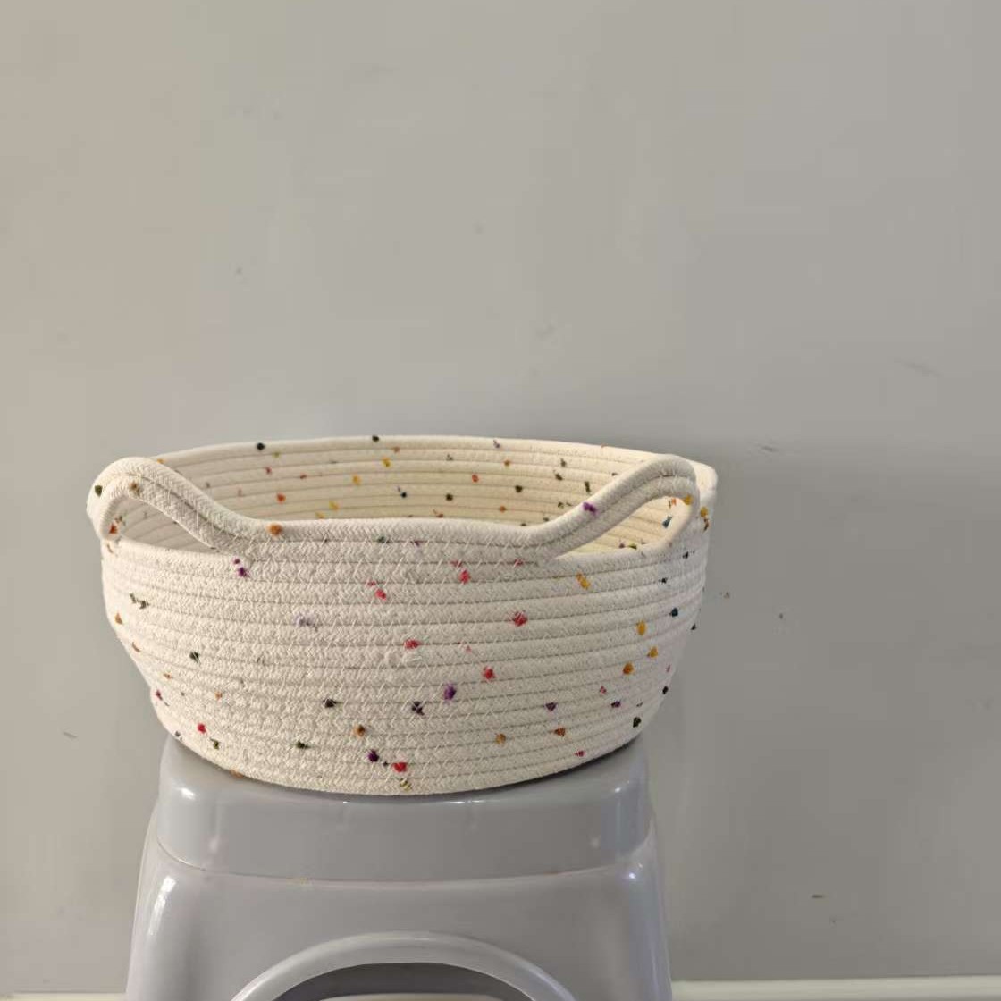 Cesta de almacenamiento tejida de paja de calabaza de agua Cesta de escritorio de estilo nórdico cesta de organización cesta de almacenamiento tejida de escritorio conjunto de tres piezas